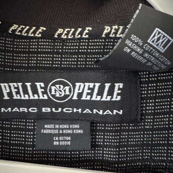 Vintage Pelle Pelle Crest Polo Shirt XXL Black Hip Hop Back Graphic Y2K - Picture 4 of 6